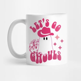 Let's go Ghouls, Halloween, Disco Ball, Cowboy Hat Mug